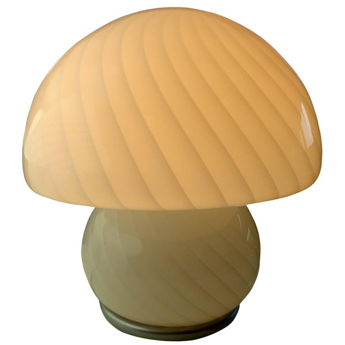Gino Vistosi Style Murano Art Glass Mushroom Lamp