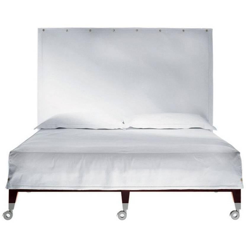 "Neoz" Castored Mahogany Double Bed Designed by Philippe Starck for Driade