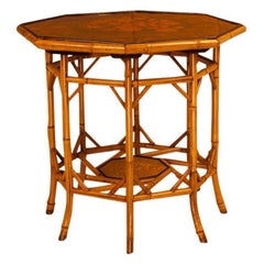 Bamboo Table with Inset Lacquer Panels, England, circa 1880