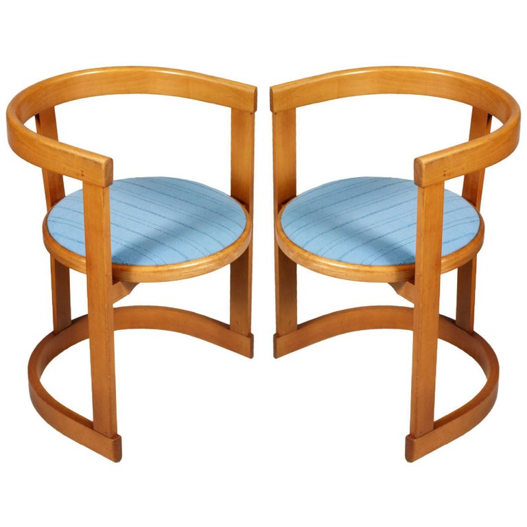 Italian Mid-Century Modern Pair Frank Lloyd Wright Style Barrel ...