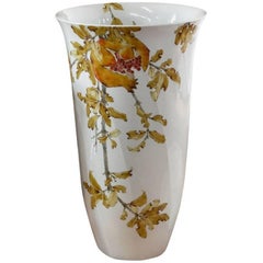 Japanese Kutani Hand-Painted  Large Porcelain Vase by Master Artist