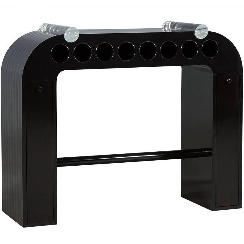 Vintage Deco Waterfall Bar Console Table