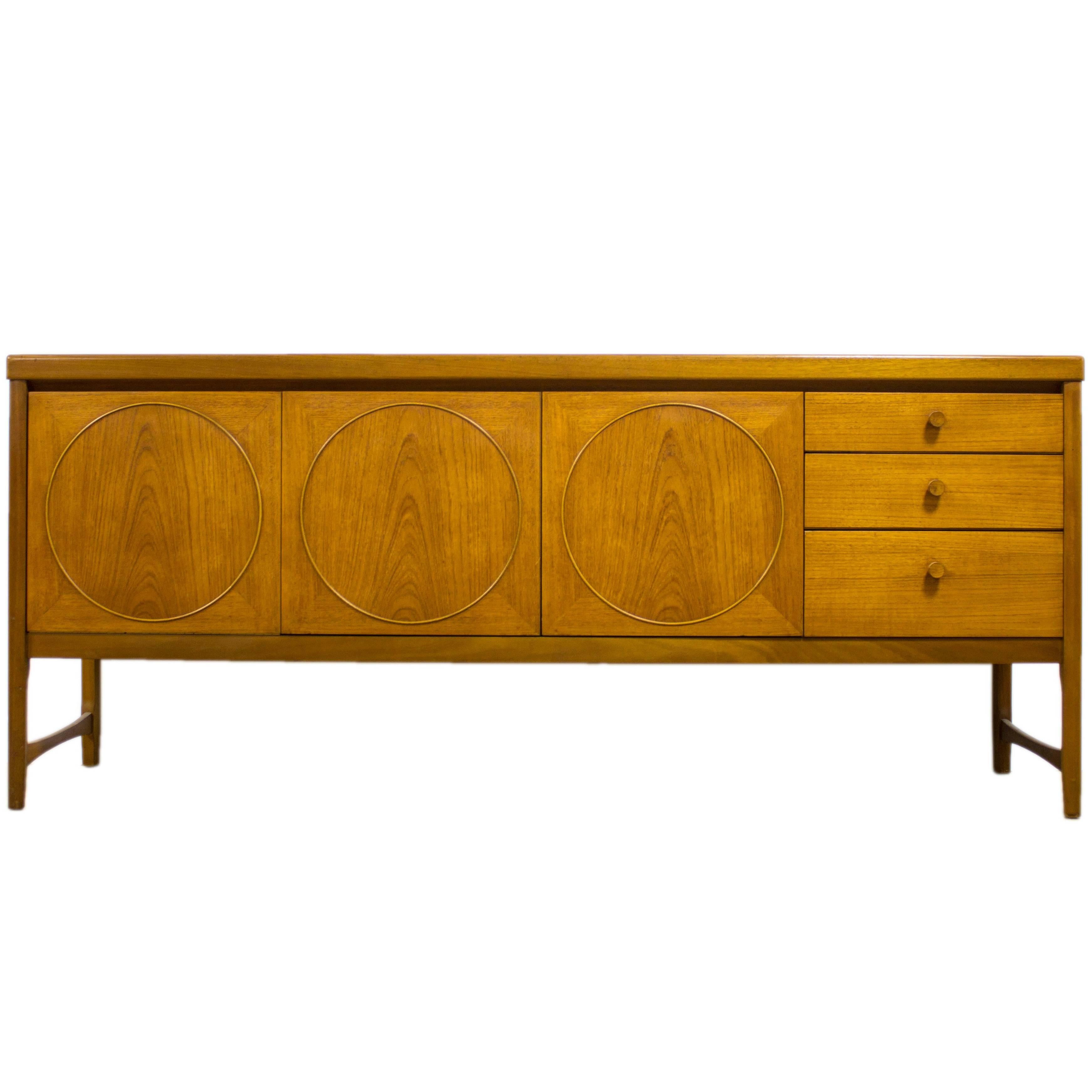 Nathan Circles Teak Mid-Century Sideboard For Sale