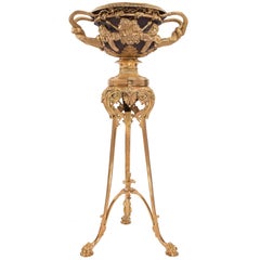 French 19th Century Neoclassical Style Patinated Bronze and Ormolu Warwick Vase