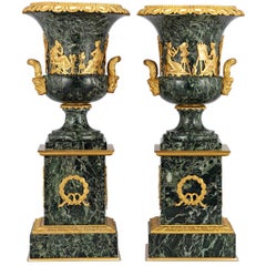 French Empire Style Marble Urns
