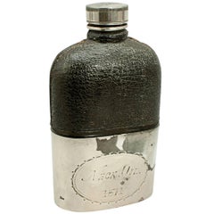 Antique Boxing Hip Flask Bareknuckle Fight