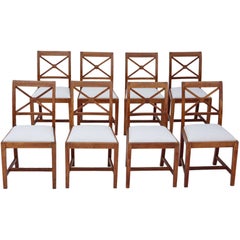 Antique Set of Eight Quality Oak Dining Chairs Waring & Gillow, circa 1900