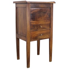 Antique French Walnut Side Cabinet with Tambour Front