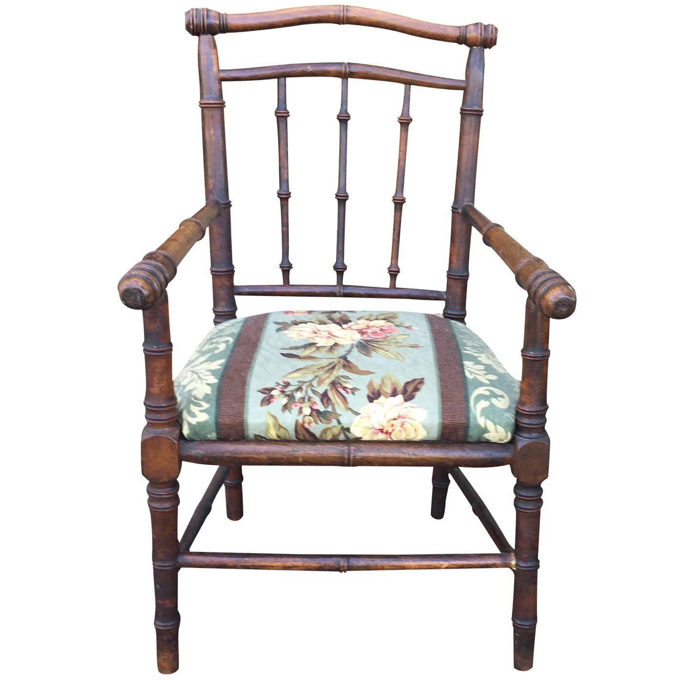 Late 19th-Early 20th Century English Faux Bamboo Childs Chair