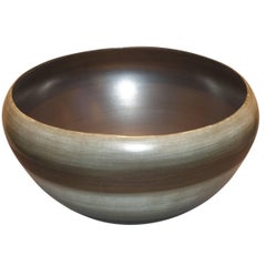 Ombre Deep Bronze Striped Bowl, Italy, Contemporary