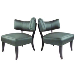 Stylish Pair of Vintage Art Deco Slipper Chairs