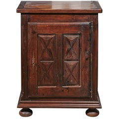 French Louis XIII Style 1850s Dark Walnut Confiturier Cabinet with Single Door