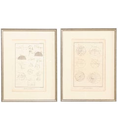 Pair of 18th Century French Framed Bernard Direx Astronomy / Geometric Rendering