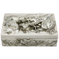 1890er Jahre Antike chinesische Export Silber Box