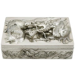 1890s Antique Chinese Export Silver Box