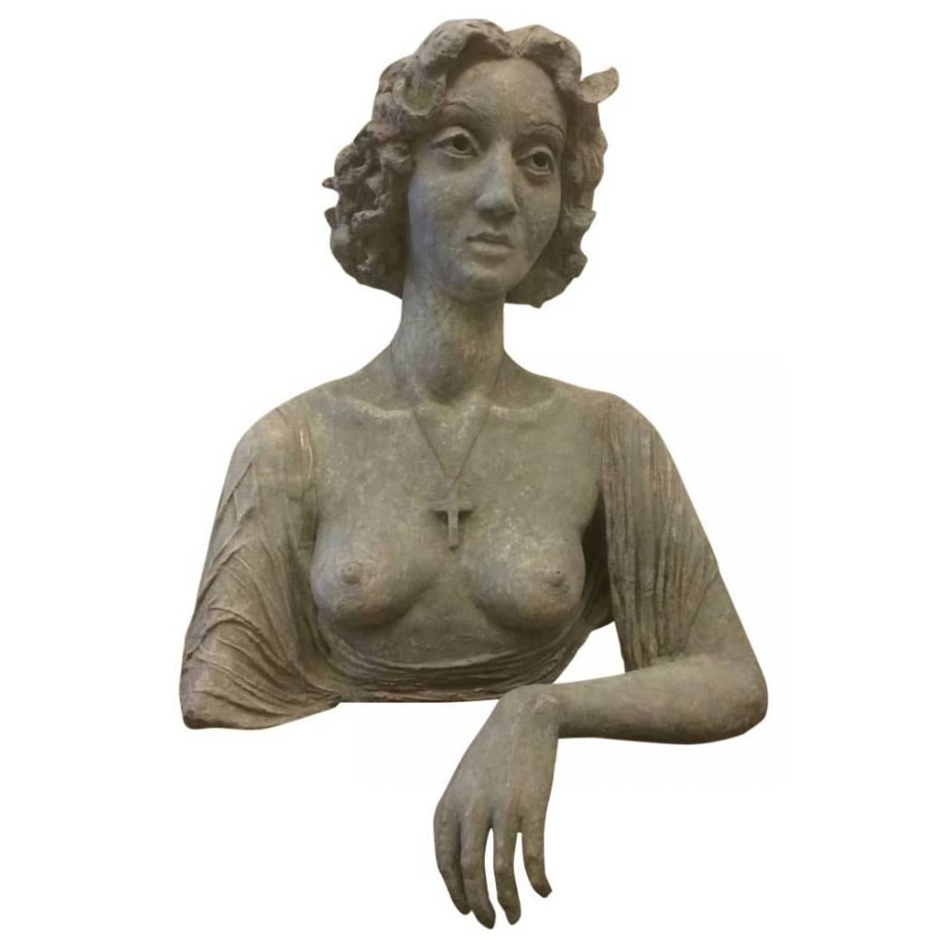 Early 20th Century Bust of Young Lady For Sale