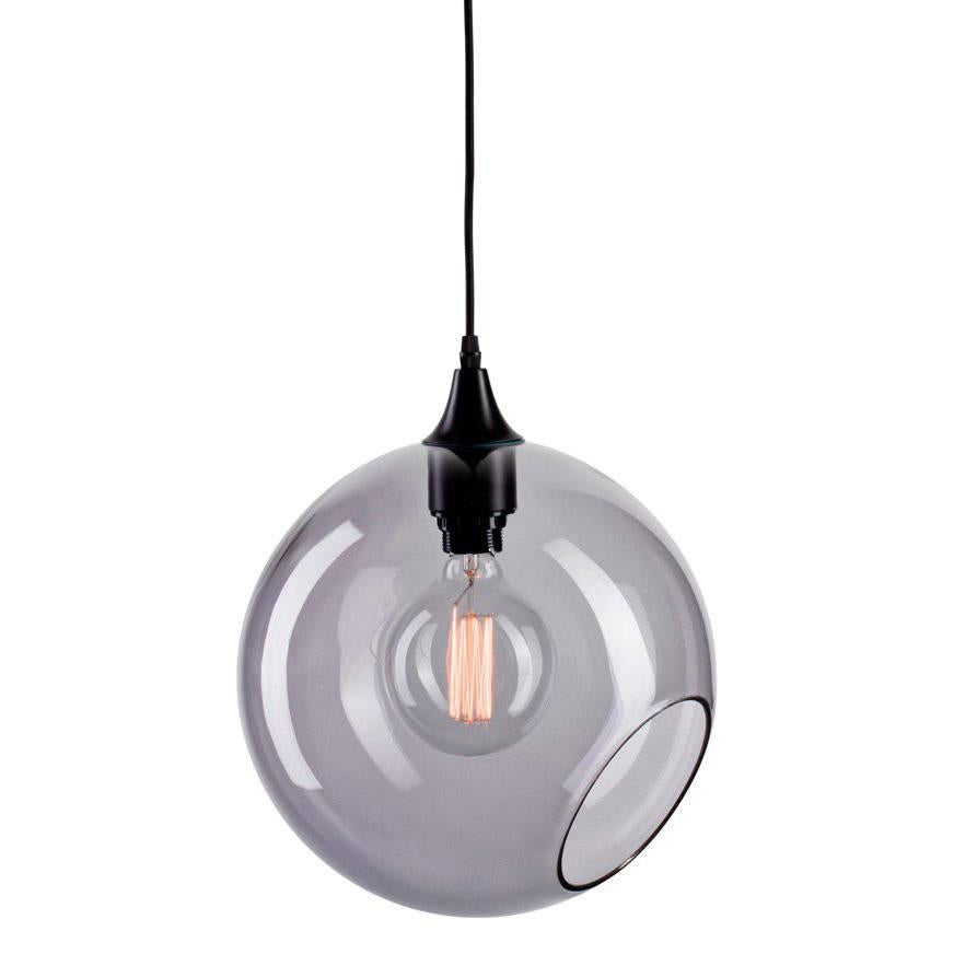 Ballroom Extra Large Smoke Pendant with Silver Edge Black Socket Ceiling Lamp For Sale