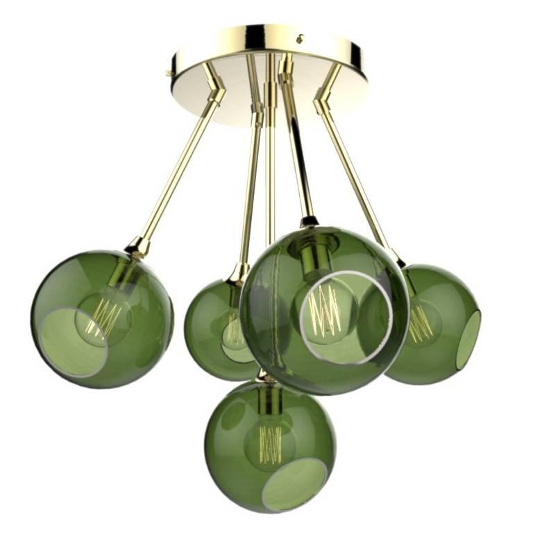 Lustre Ballroom Molecule Gold/Green à base en or