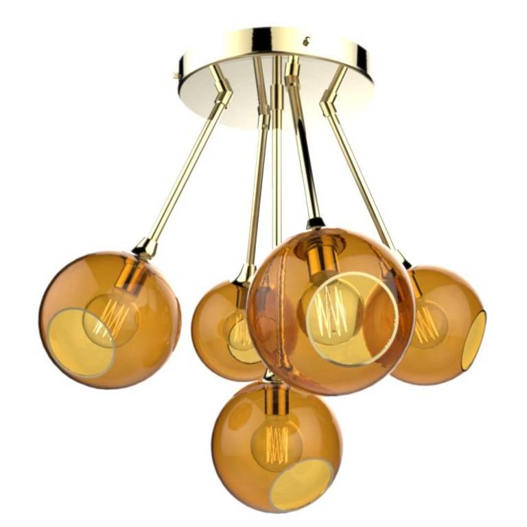 Lustre Ballroom Molecule Gold/Amber à base en or