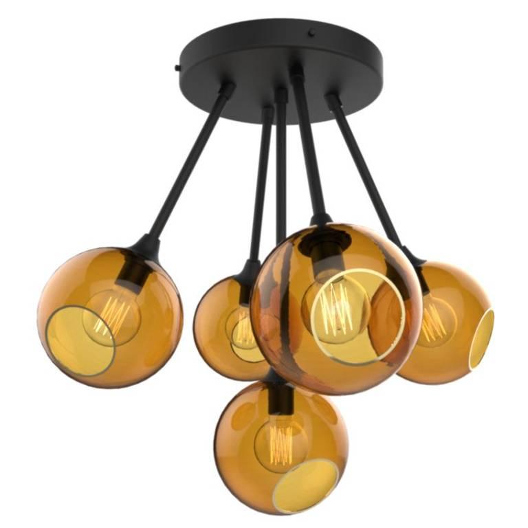 Ballroom Molecule Black/Amber Chandelier Black Base