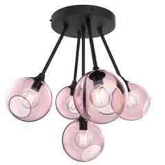 Ballroom Molecule Black/Pink Chandelier Black Base