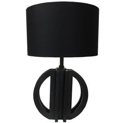 Pair of Italian Black Slate Stone Table Lamps by Massimo Maingiardi