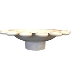 White Bowl with Circles on Border, France, Contemporary