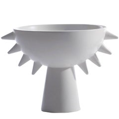 White Spikey Footed Bowl, France, Contemporary