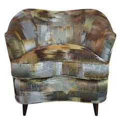 FLAIR Home Collection Custom Gio Curved Back Armchair in Gold and Charcoal