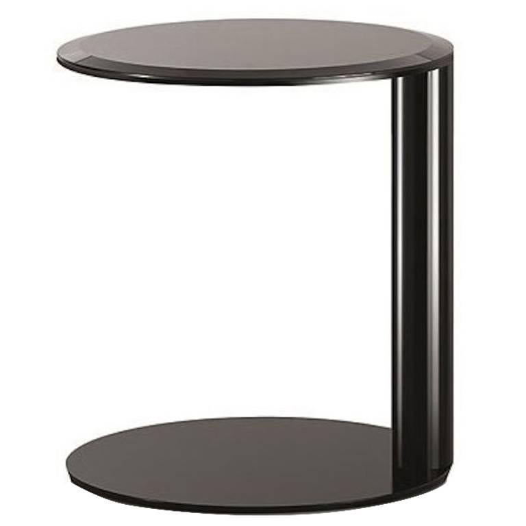 Oto Mini Side Table in Painted Glass with Bevelled Top by Gallotti & Radice For Sale