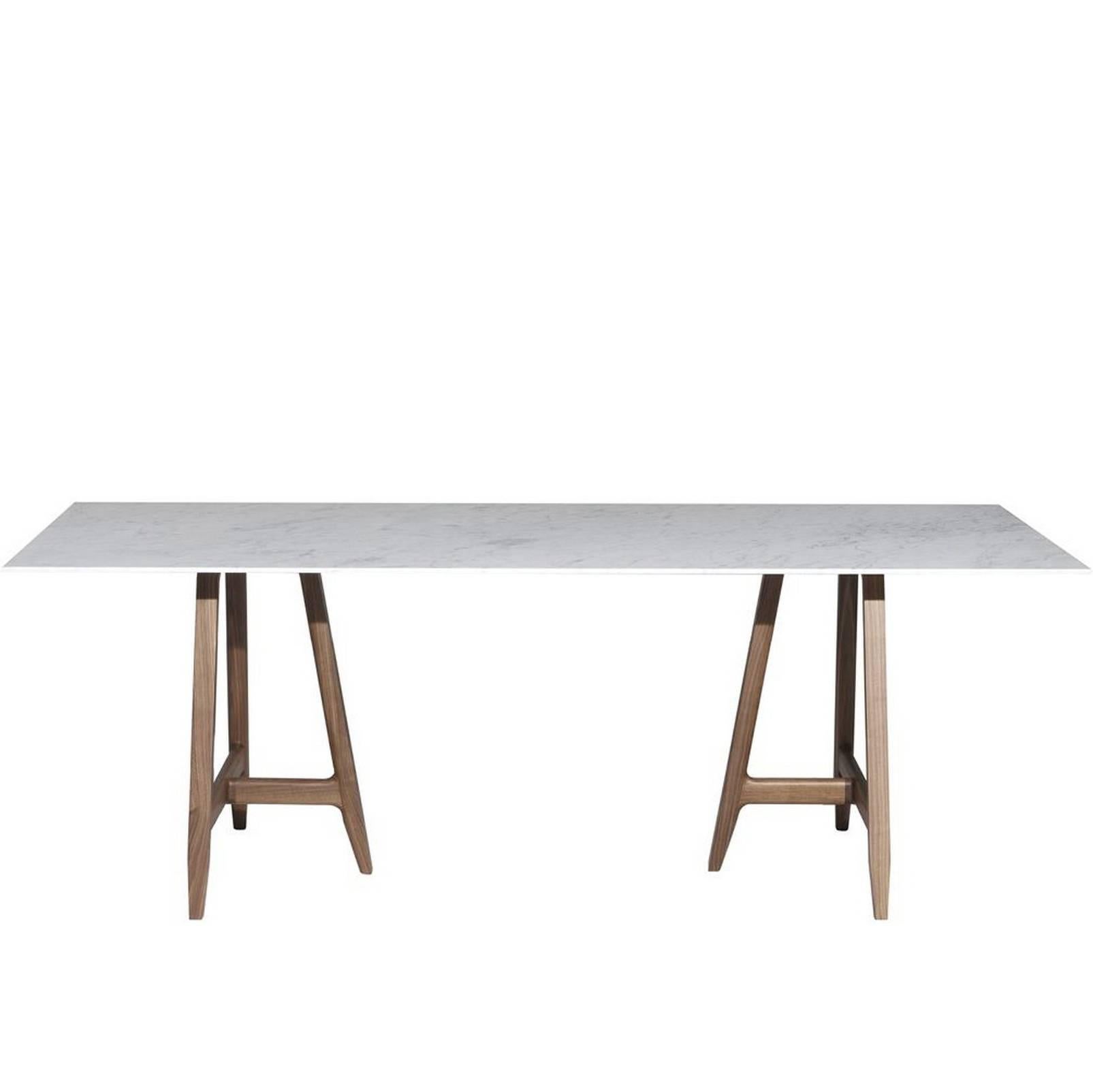 Table "Easel" avec plateau en marbre blanc de Carrare Conçue par L. et R. Palomba pour Driade