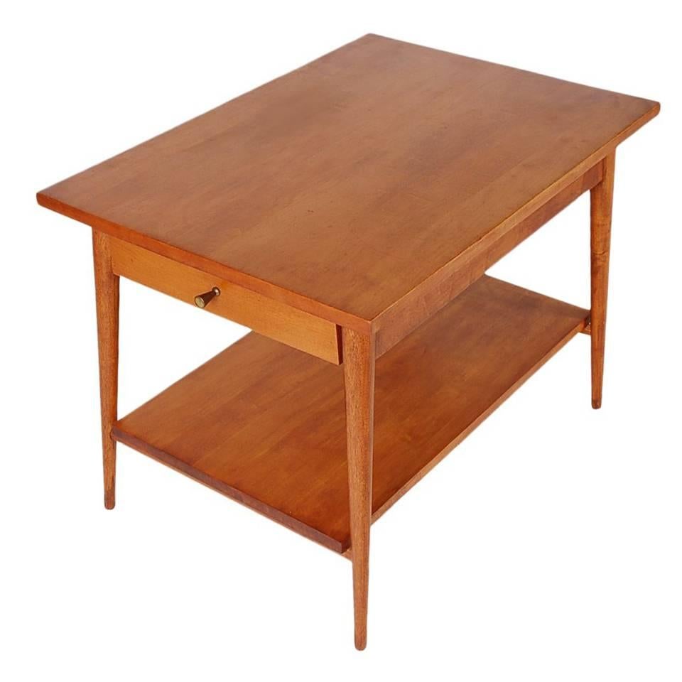 Mid-Century Modern Paul McCobb Two-Tier Side Table or Nightstand in Birch For Sale