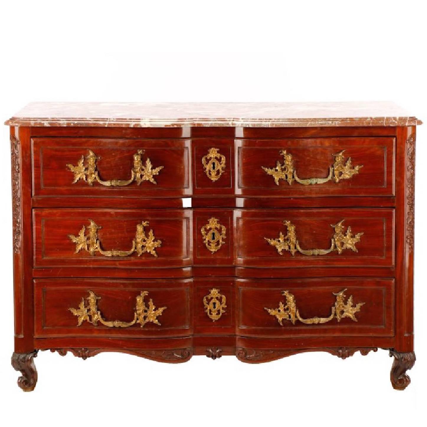 Regence Chinoiserie Marble-Top Commode For Sale