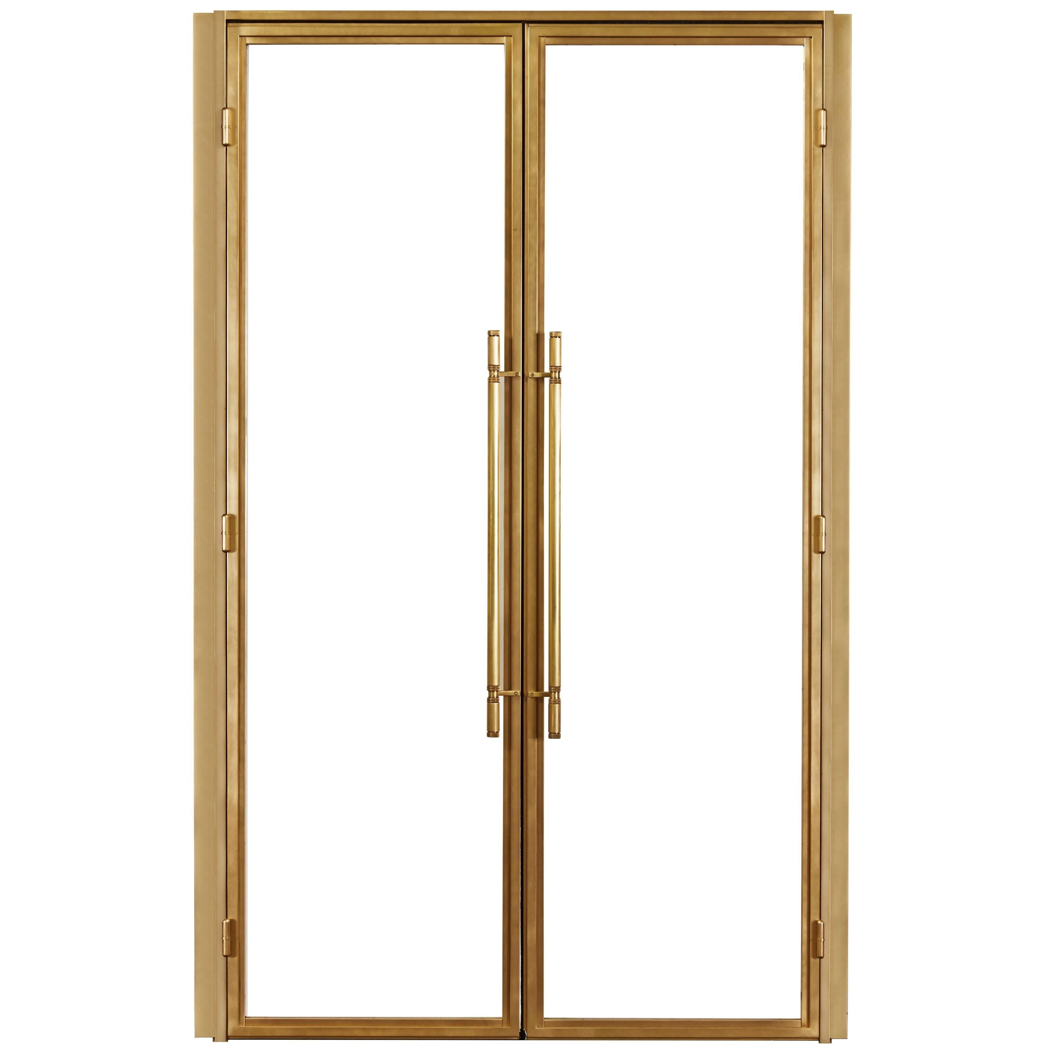 Amuneal's Frankford Bronze + Glass Door Set For Sale