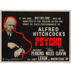 Vintage Psycho Original UK Film Poster, 1960