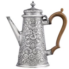 Antique Early Georgian Silver Coffee Pot