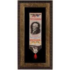 Alexander Hamilton Stevensgraph Ribbon, Made to Celebrate Paterson, NJ