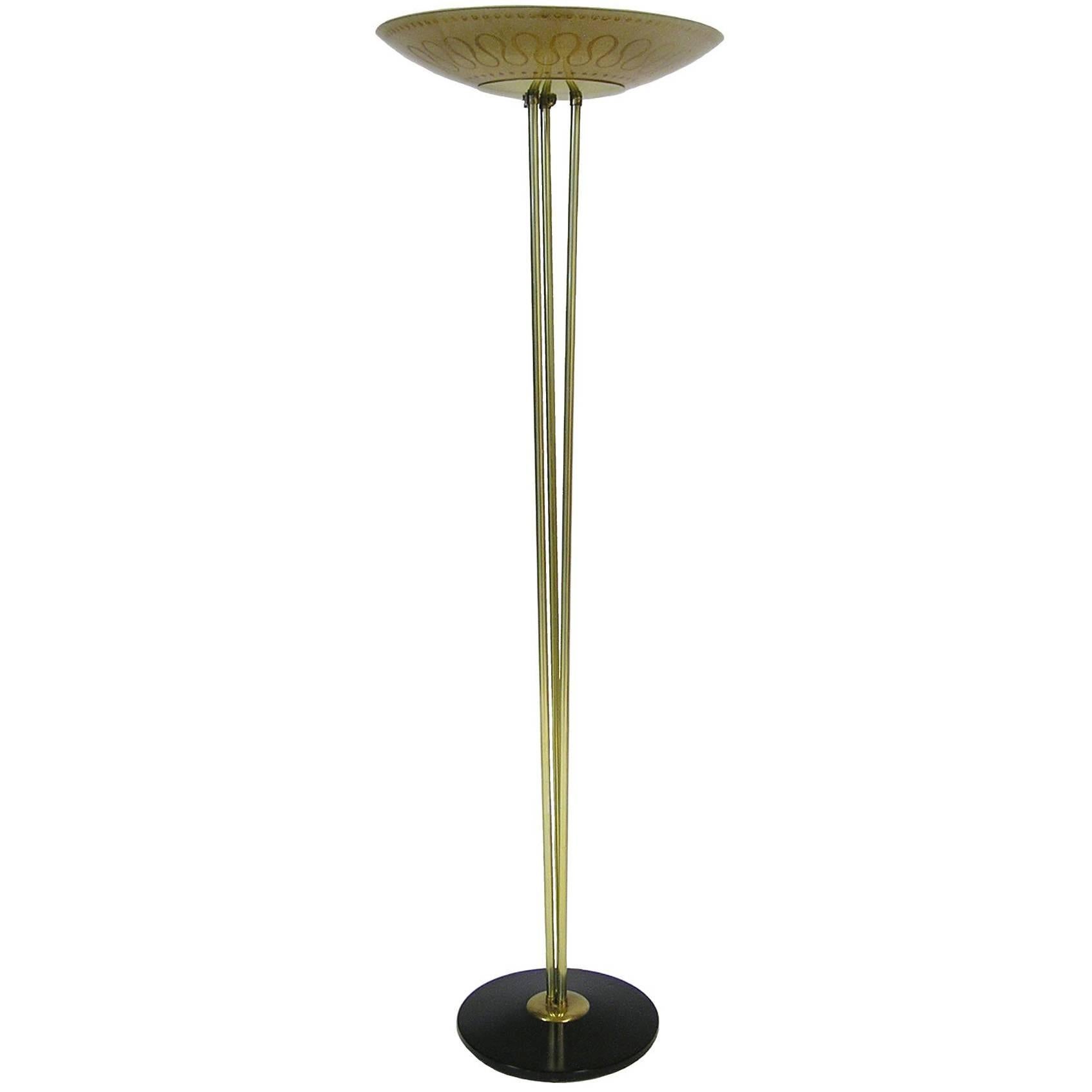 1950s, Stilnovo Brass Floor Lamp by Gaetano Sciolari, Italy For Sale