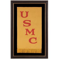 Antique Rare United States Marine Corps Banner of the 1910-1920 Era