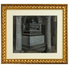 Antique Gouache of Nelsons Tomb