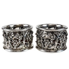 Pair of Evald Nielsen 826 Silver Wine Coasters