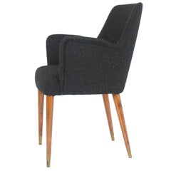 Black Wool P35 Armchair by Osvaldo Borsani for Atelier Borsani Varedo, 1950s