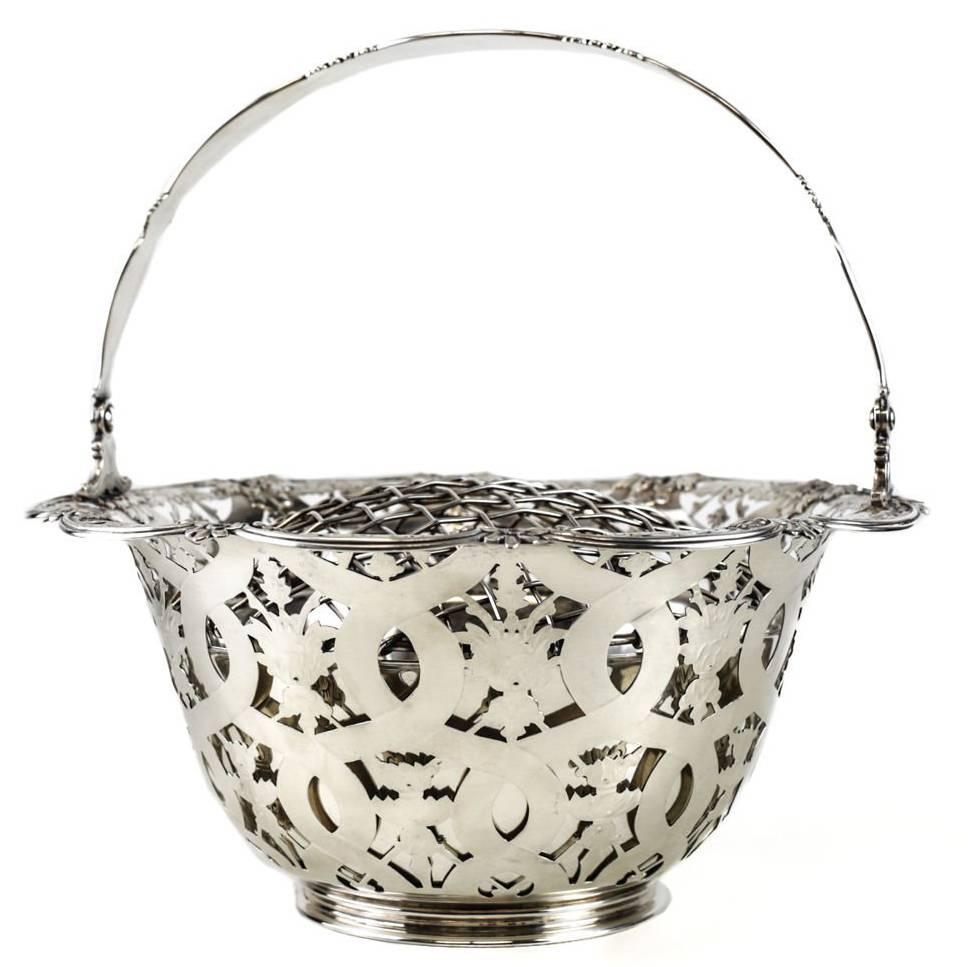 Tiffany & Co Makers Sterling Silver Flower Basket