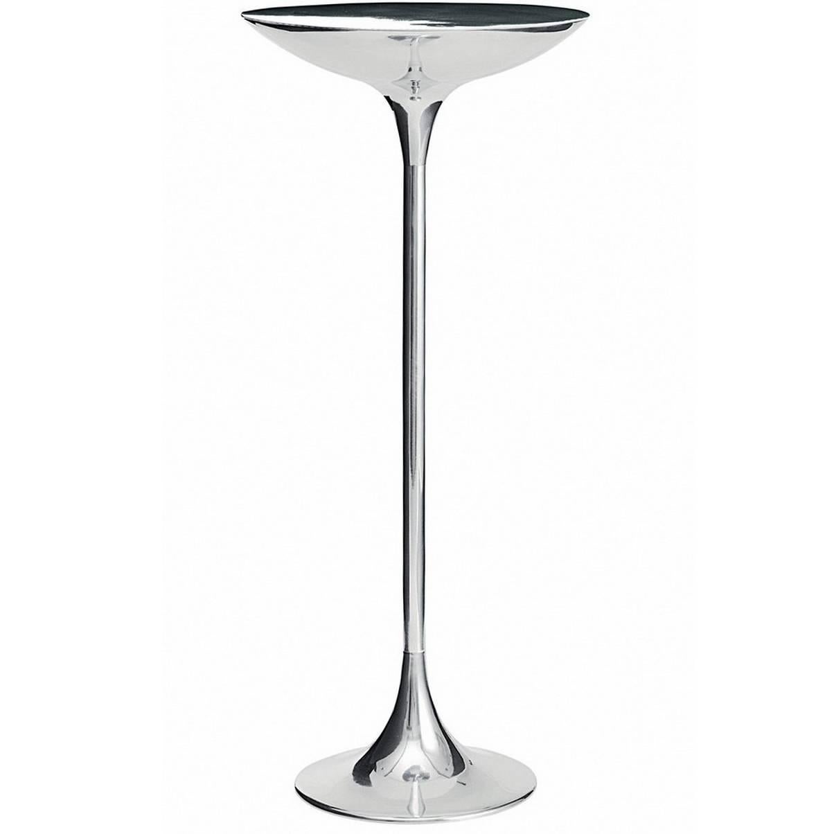 "Ping II" Polished Aluminum Small Table by Giuseppe Chigiotti for Driade For Sale