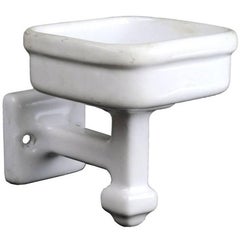 White Enamel Cup Holder or Soap Dish, circa 1930
