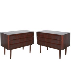 Midcentury Danish Night Stands by Larsen, Pair