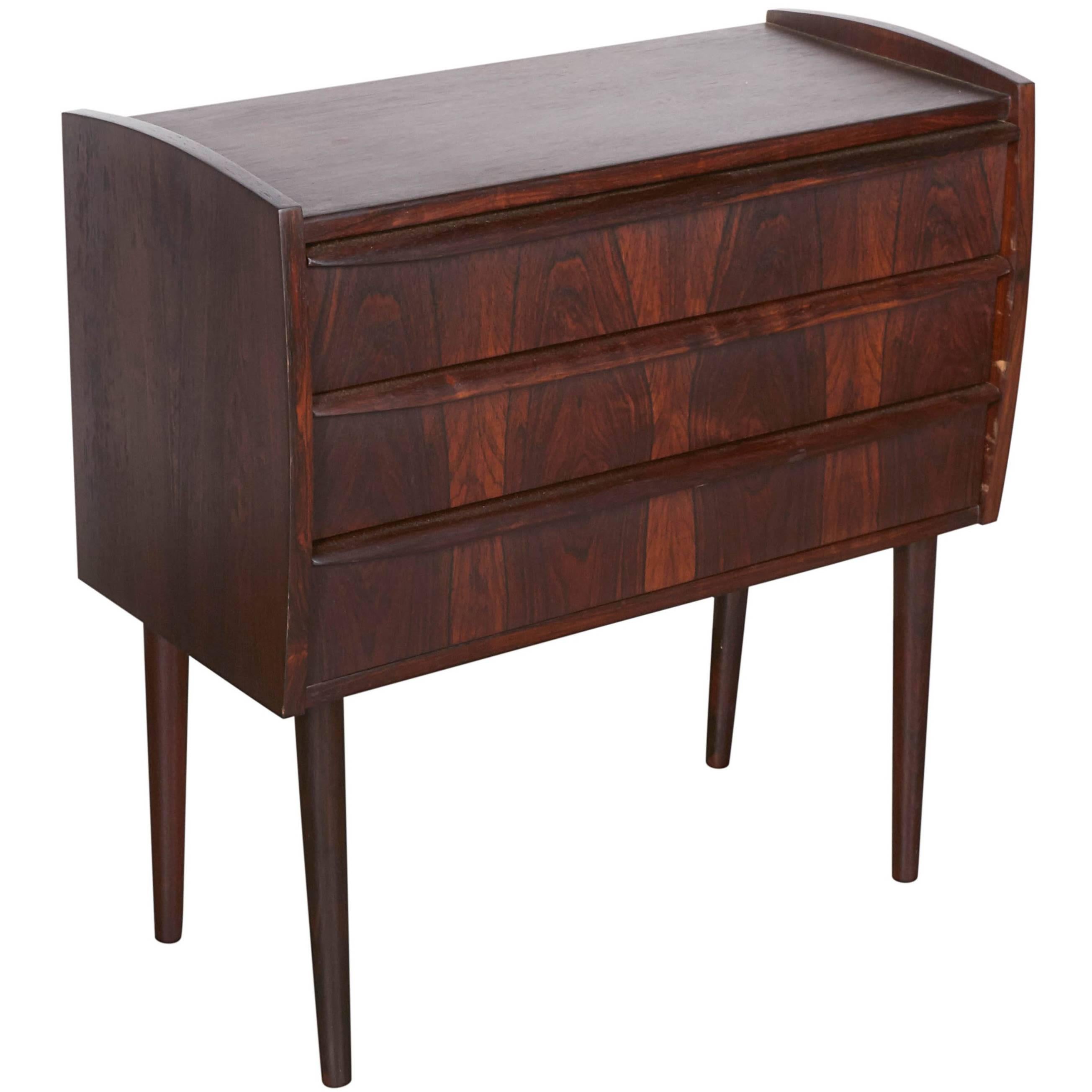 Danish Rosewood Night Stands, Pair For Sale