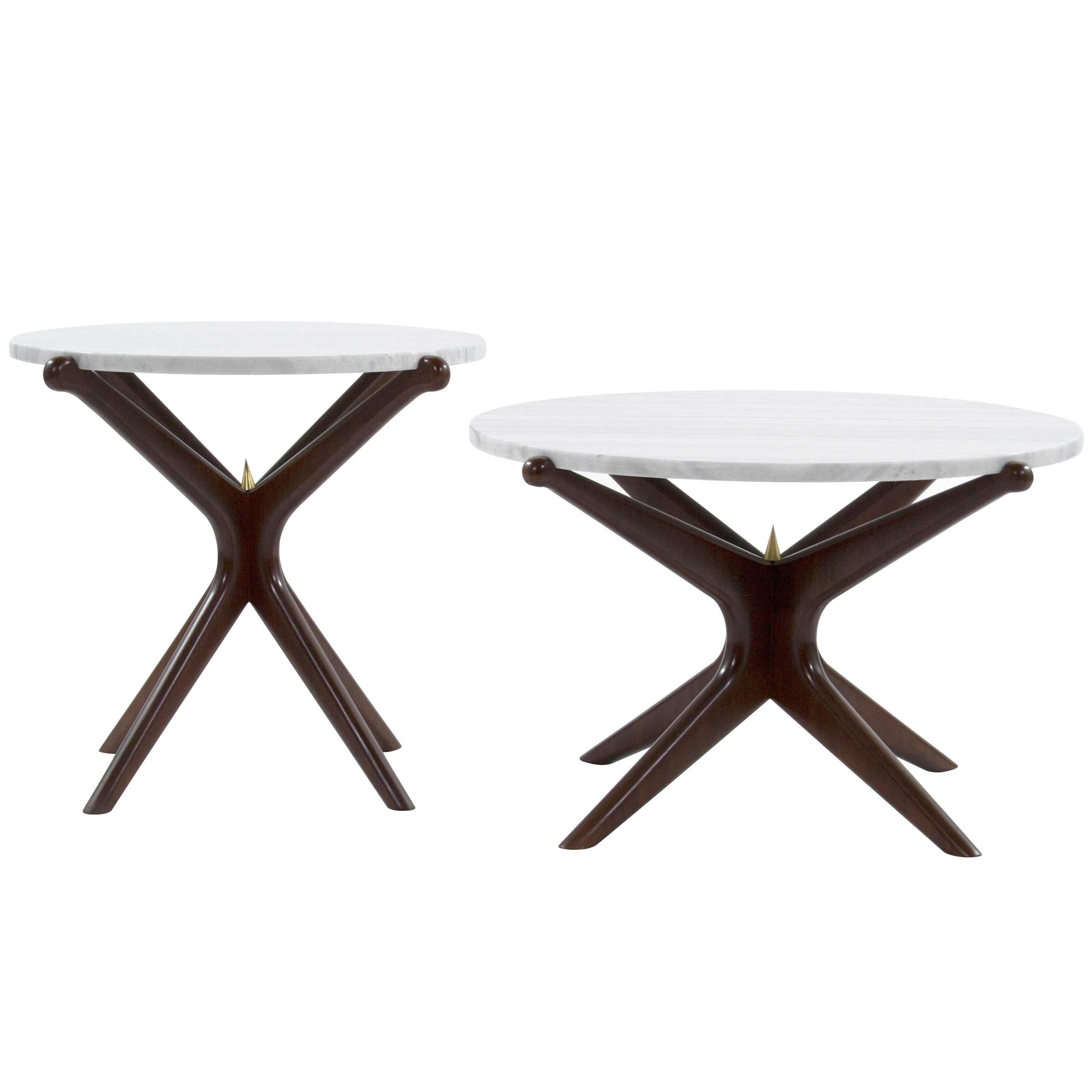 Set Of Complementing Walnut Gazelle Coffee Tables For At 1stdibs