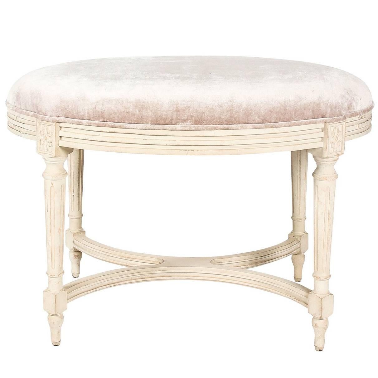 Velvet Upholstered Ottoman