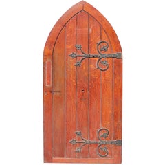 Antique Arched Oak Doors with Painted Pine Frames